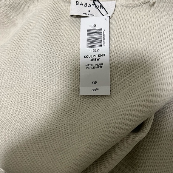 Babaton sculpt knit crew long sleeve light birch brand new with tags - Picture 2 of 5